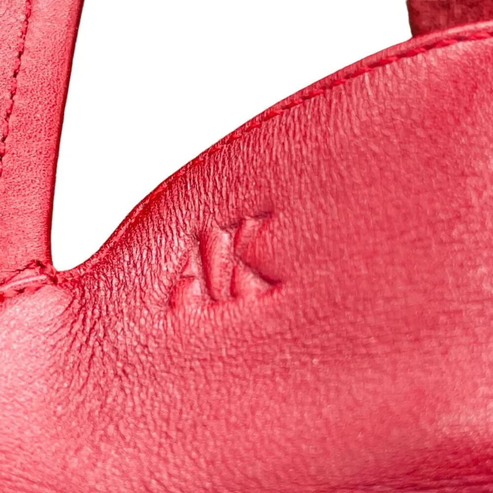 Anne Klein Red Flats Leather Square Toe Block Heel Comfort Loafter Sz 8.5 - Picture 3 of 13